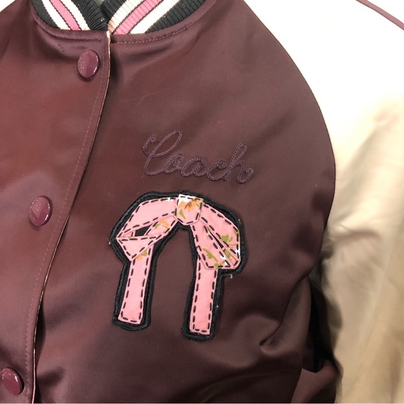 Coach Reversible Satin Varsity Style Bomber Jacket - Picture 5 of 16